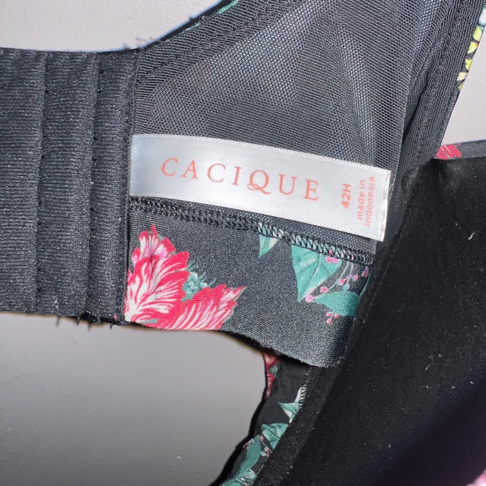 Lane Bryant Black Floral Bra